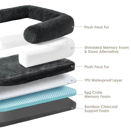 Foldable XXL Dog Bed for Large Sized Dog (54x38x7.5(Folded 38x27) / Dark Grey)