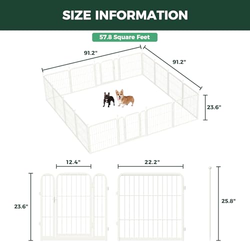 Rollick Dog Playpen (White / 24"H)
