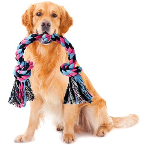 Dog Rope Toy for Large Dogs Heavy Duty Dog Chew Toys for Aggressive Chewers (1 Pack-Large / Large)