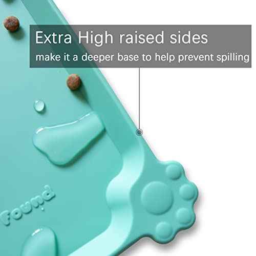L Silicone Non Slip Pet Food Mats (22" x 14" / CoolMint)