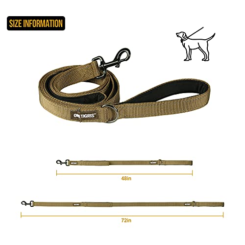 No Pull Dog Leash with Handle for Medium Large Dogs (Brown / 4FT)