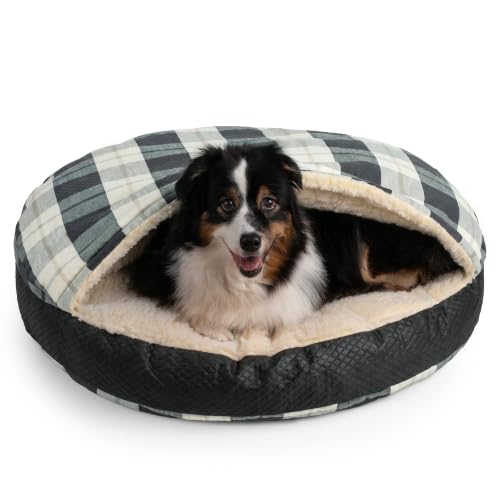 Cozy Cave Dog Bed (35.0"L x 35.0"W x 8.0"Th / Barkley Black Diamond)