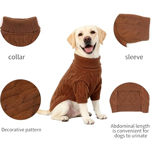 Small Medium Dog Sweater (Brown / X-Large)