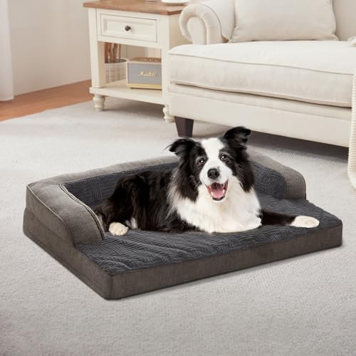 Orthopedic Dog Beds Large Sized Dog (Gray / Large:(36"L x 23"W x 6.5"Th))