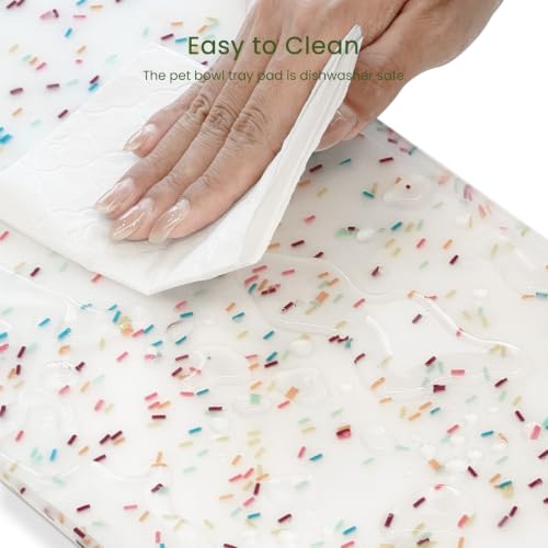 Dog Food Mat Anti (19.4" x 9.8"-2PCS / Donut White)