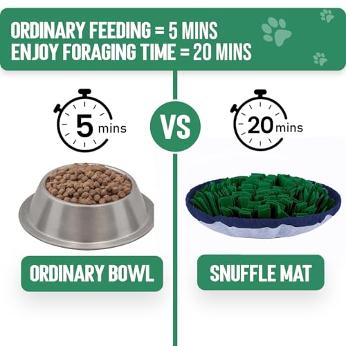Adjustable Snuffle Mat for Dogs Puzzle Feeder Toy (Green)