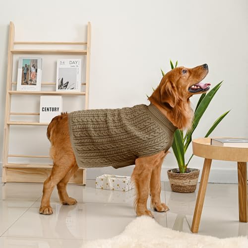 Dog Sweater 2 Pack for Large Dogs (Red & Brown / XX-Large)