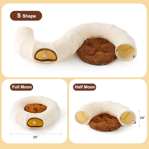 Large Cat Tunnel Bed (Beige / Large)