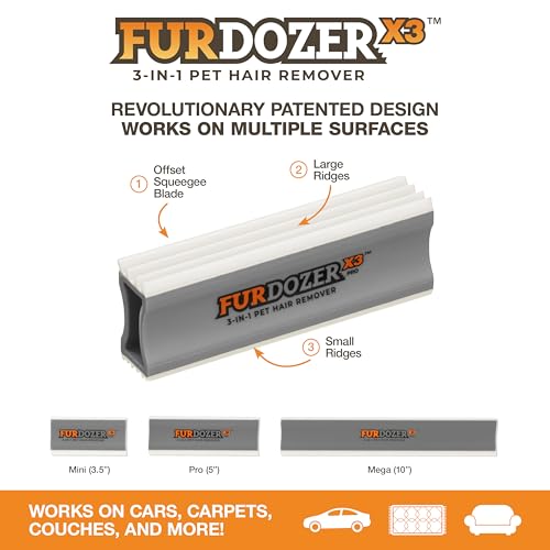 FurDozer Pet Hair Remover & Auto Detailing Tools (Gray / X3 PRO)