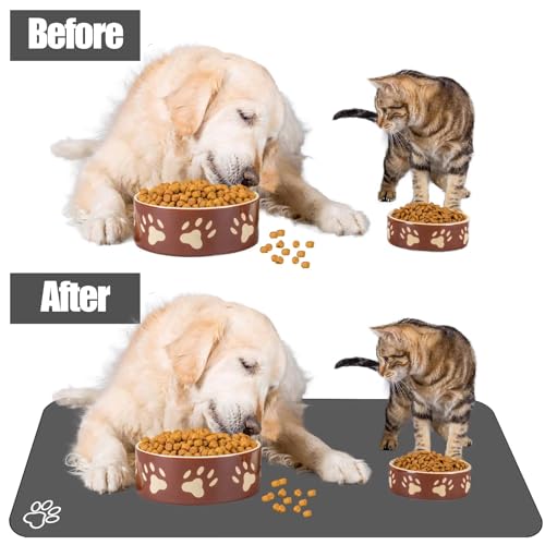 Large Pet Feeding Mat (dark brown / 39.4"L x 31.5"W)