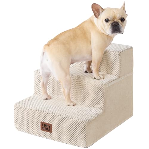 Dog Stairs for Small Dogs 13.5" H (Beige / Standard 15" x 18" x 13.5")