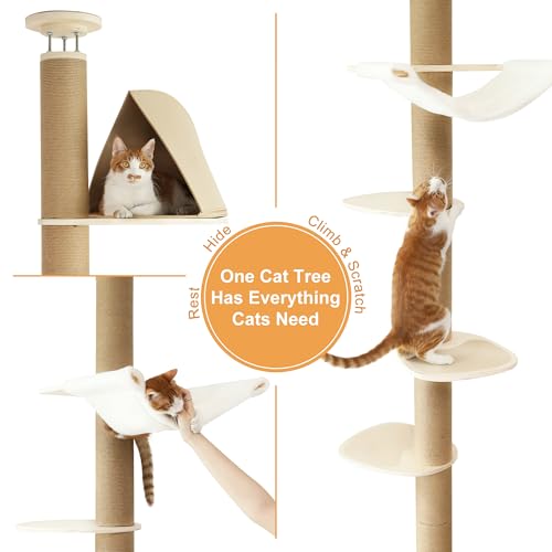 Floor to Ceiling Cat Tree (Beige)