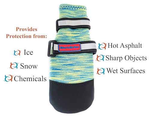 All Weather Neoprene Paw Protector Dog Boots with Reflective Straps in 5 Sizes! (Medium)