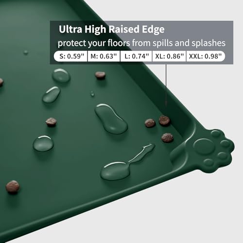 Silicone Pet Feeding Mat (Hunter Green / 18.5" x 11.5")
