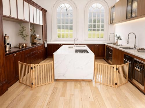 Freestanding Wooden Dog Gate Indoor (【(2Pcs)2 Panels】H:23'')