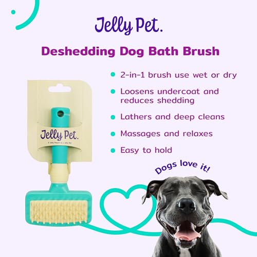 Deshedding Dog Bath Brush Scrubber for Short Haired Dogs
