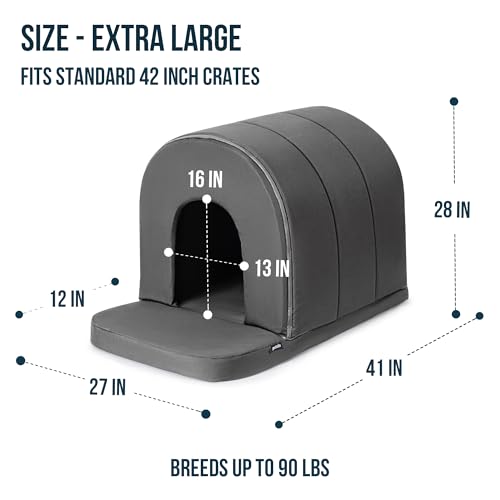 Orthopedic Dog Bed House (41"L x 27"W x 28"Th / Charcoal)