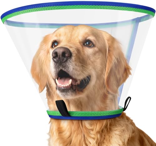 Soft Dog Cone Collar for Dogs After Surgery (Blue / Size 5(Neck: 16.5"- 18.5"))
