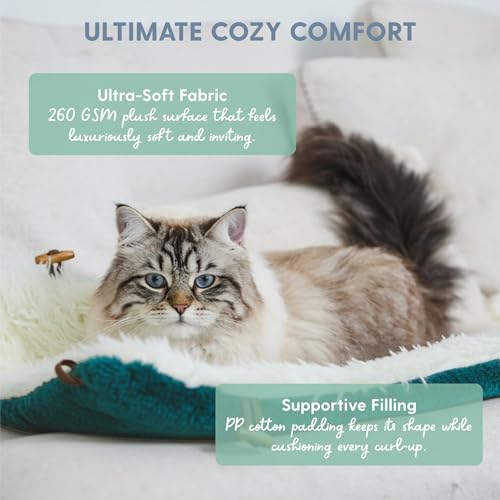 Self Warming Heated Cat Bed Mat (Dark Green)