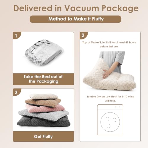 Washable XL Dog Beds Large Sized Dog (Beige / 44" x 32" x 4")