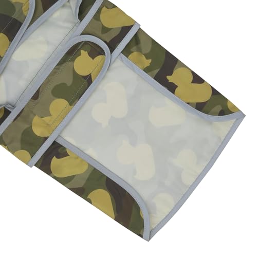 Dog Raincoat Waterproof Dog Rain Jacket with Hood (Camo Ducks / Large)