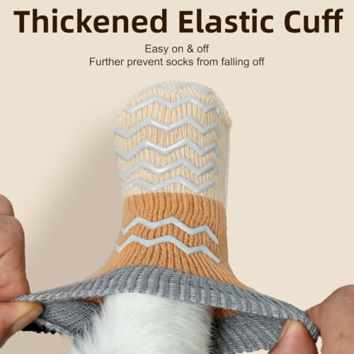 Dog Socks Shoes for Hot Pavement to Prevent Licking Paws (Beige / X-Small (Paw Width: 1.8"))
