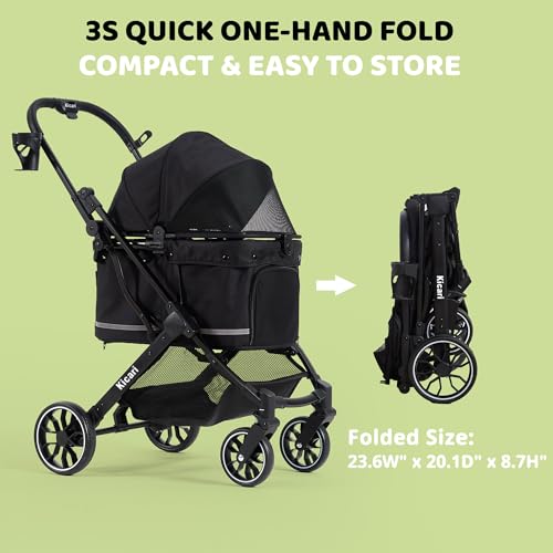 All Terrain Dog Stroller for Small to Medium Dogs (Samurai Black)