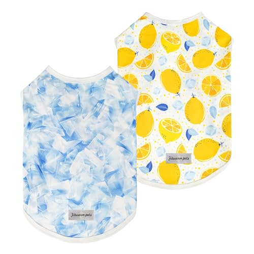 2 Pack Ice Lemon UPF 50+ UV Sun Protection Dog Shirt (X-Small / Ice & Lemon)