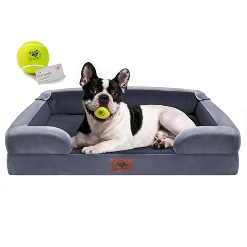 Waterproof Orthopedic Dog Bed for Medium Large Sized Dogs (30 x 20 x 3 in / Dark Grey)