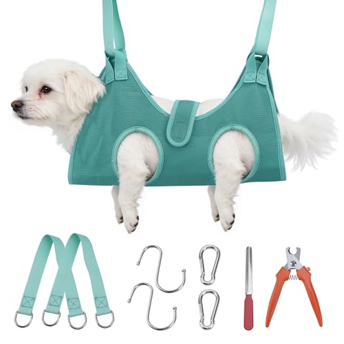 Dog Grooming Hammock for Small Dogs & Cats (Gray)
