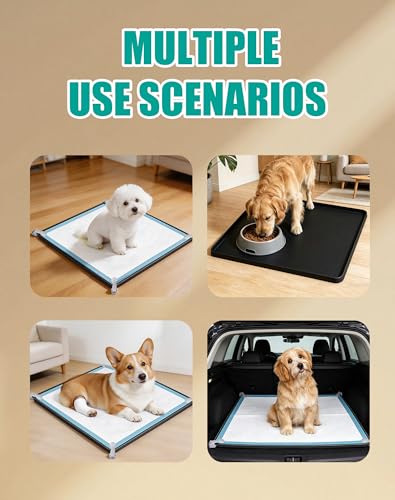Dog Pee Pad Holder with 4 Holder Clamps (Black)