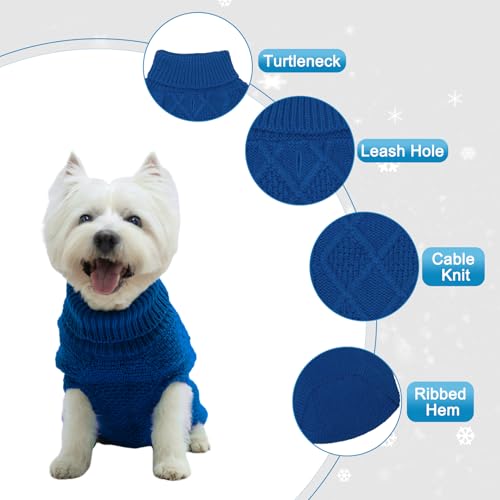 Turtleneck Dog Sweater (Small/Medium / Royal Blue)