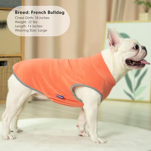 2 Pack Fleece Dog Sweater Pullover Lightweight Reflective Jacket (XX-Large / Orange & Red)