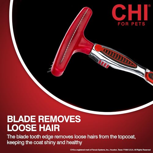 for Dogs Double (Red - Double Sided Shedding Rake And Blade / 1 Count (Pack of 1))