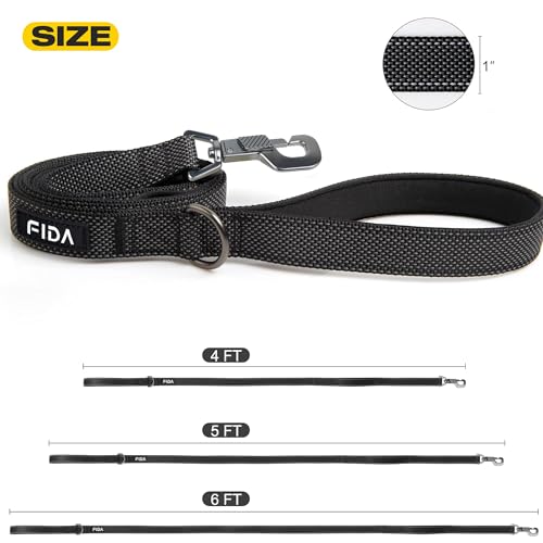 Heavy Duty Dog Leash for Medium Large Dogs (4 Feet (Pack of 1) / Black)