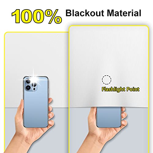 100% Blackout Curtains (White / 57"W x 118"H)