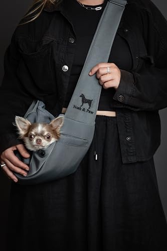 Dog Sling Carrier for Small Dogs 3 (Grey / 15.0"L x 6.0"W x 5.5"H)