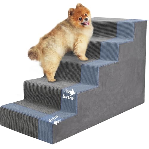 Dog Stairs for Small Dog and Cats (grey / 16.5" x 34" x 23")