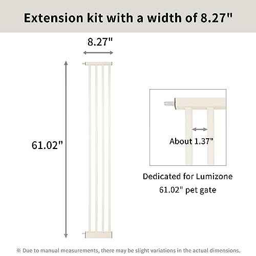 61.02" Extra Tall Pet Gate Extension Kit 8.27" Wide Cream (61.02" H-cream / 8.27" W, Extension)