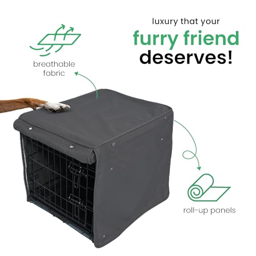 Dark Gray Dog Crate Cover (I'm a Realist / 30.0"L x 19.0"W x 21.0"H)