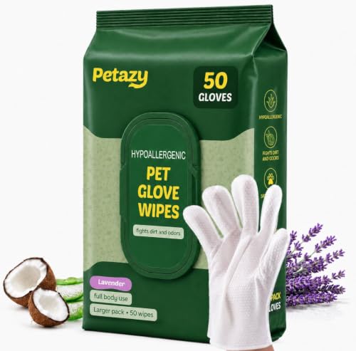 Pet Glove Wipes for Dogs & Cats (50 Glove Wipes)