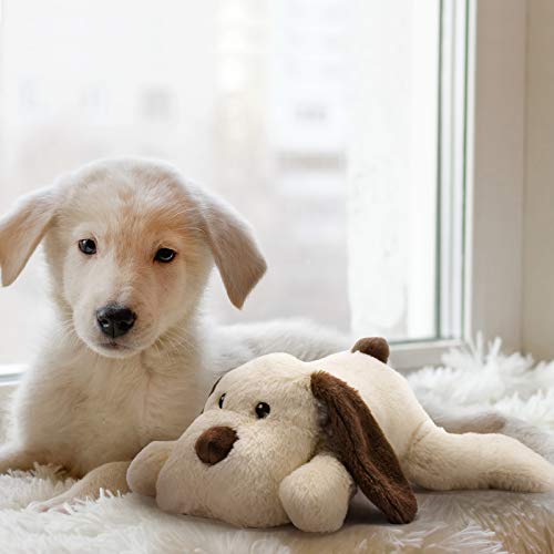 Puppy Heartbeat Toy for Anxiety Relief Dog Behavioral aid Toy for Puppies Sleep Aid Separation Anxiety Soother Cuddle (White)
