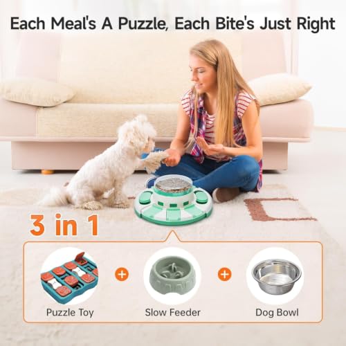 Dog Puzzle Toy 2 Levels (Green White)