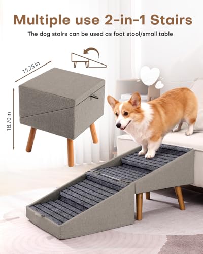 Dog Ramp for Bed & Couch (17.13" H-Hemp Green)