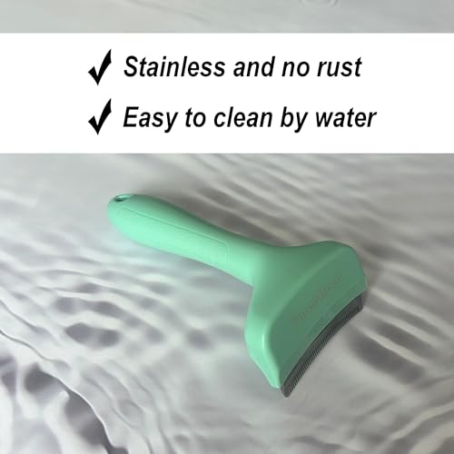 Pet Deshedding Tool with Curve Blade (Small / Green)