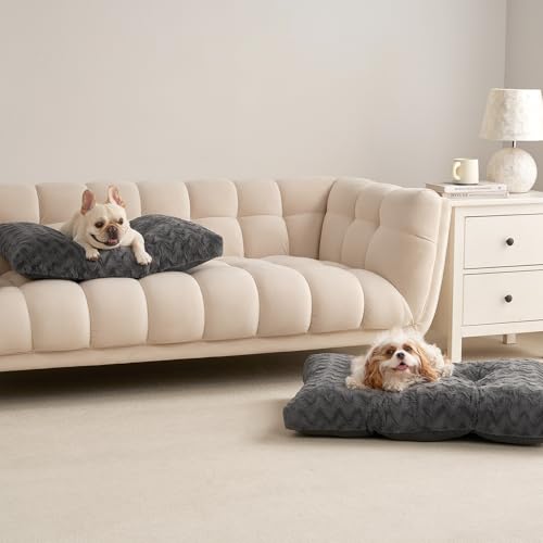 Washable Large Dog Bed for Crate (Charcoal / 35" x 23"x 3.5")