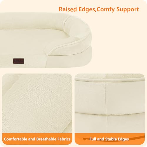 Orthopedic Waterproof Medium Dog Bed Sofa (Medium(36 x 25.5 x 6 inch) / Beige)
