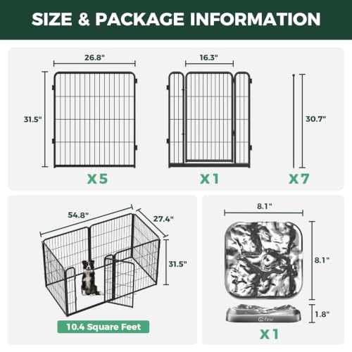 Homeplus Indoor Dog Playpen with Lick Mat (Black / 32"H)