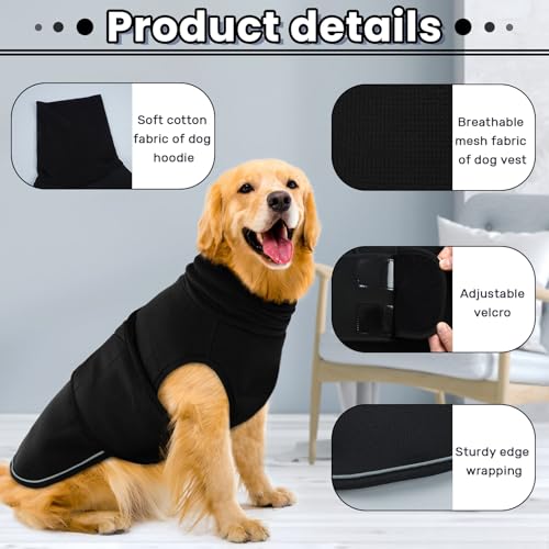 Dog Anxiety Vest with Hoodie (XXX-Large / Black)