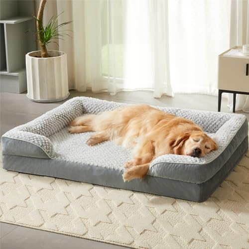 Orthopedic Dog Bed for Medium Dogs (Grey / 28"L x 23"W x 6.5"Th)
